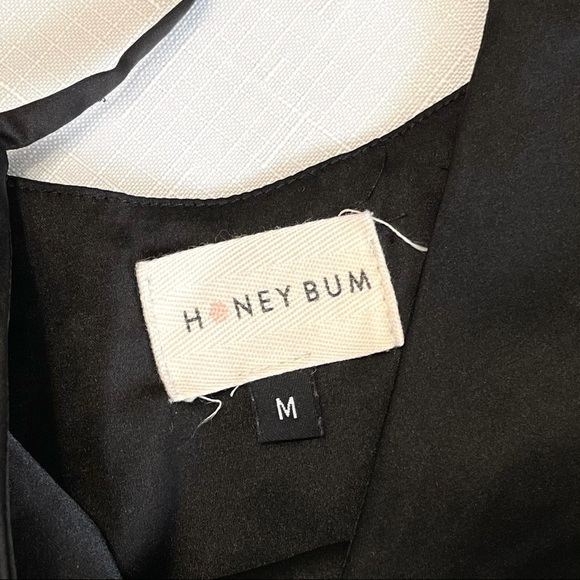 HONEY BUM camisole SOLID BLACK silky sexy LAYERING piece MEDIUM - Picture 5 of 11
